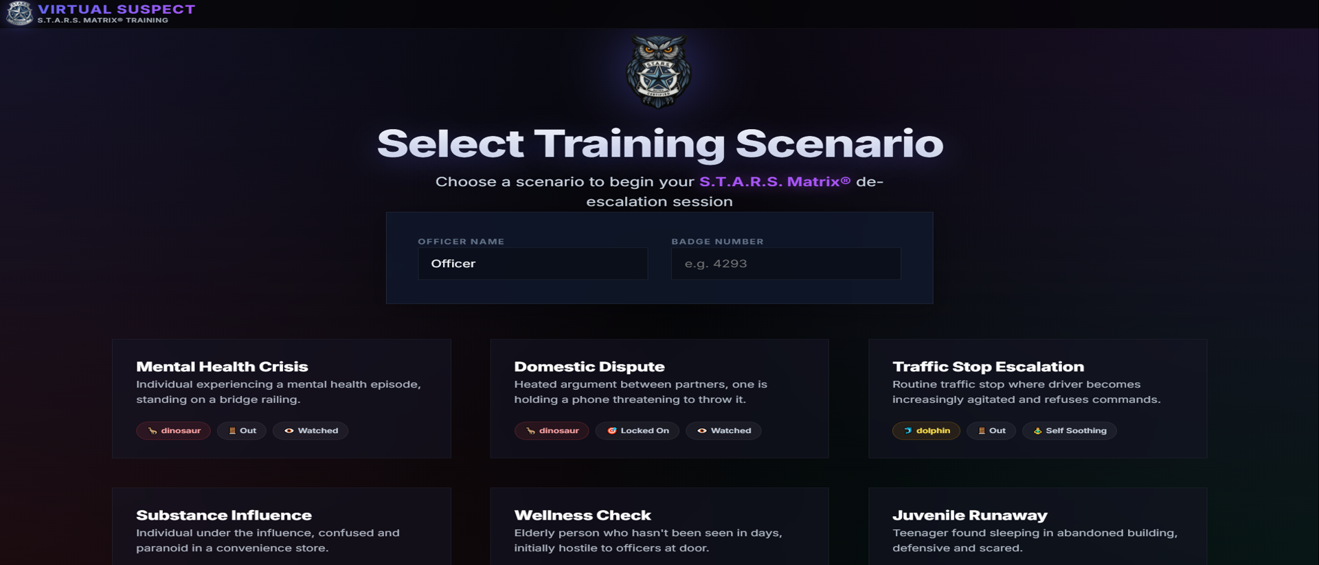 Virtual Suspect Scenario Selection